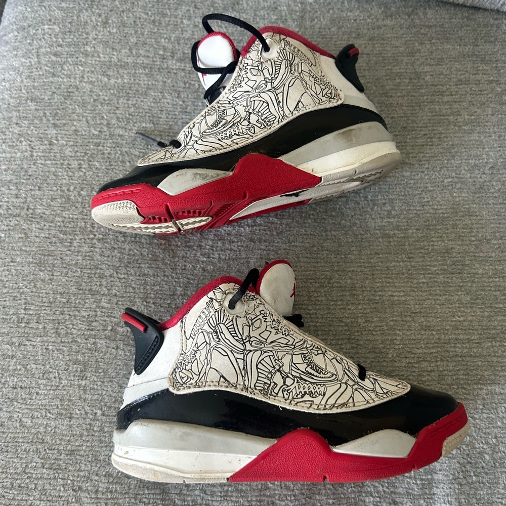 Kids Graphic Sneakers - Red, Black, and White